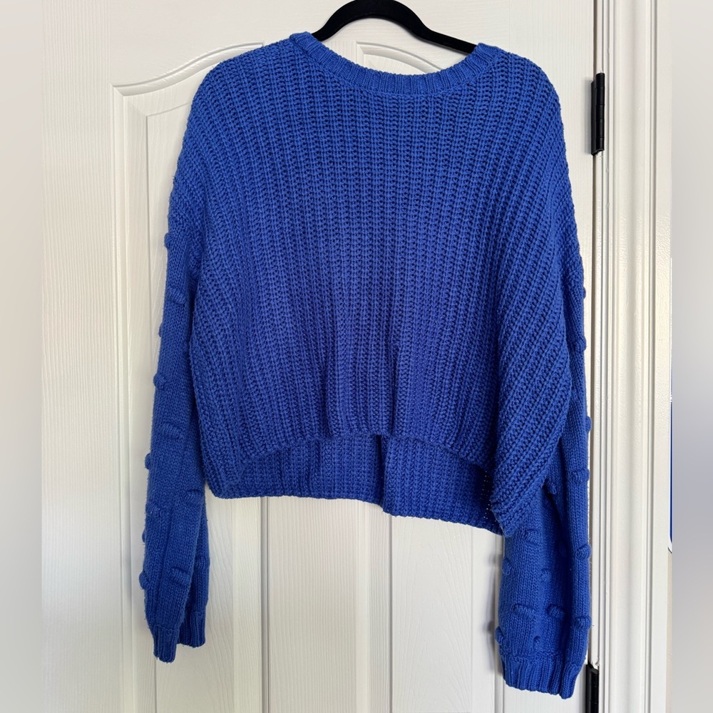 moon & madison Royal Blue Polka Dot Knit Sweater